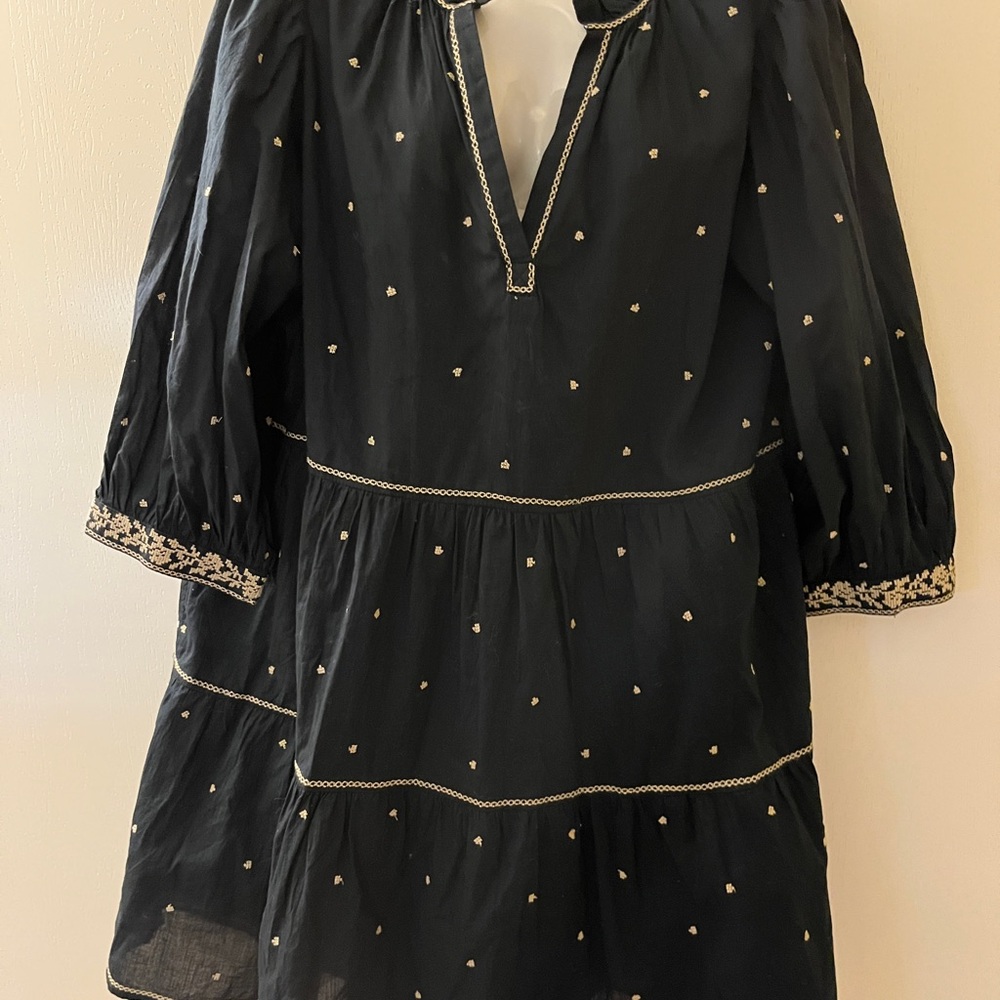 Velvet by Graham & Spencer Black Dress with Gold Accents